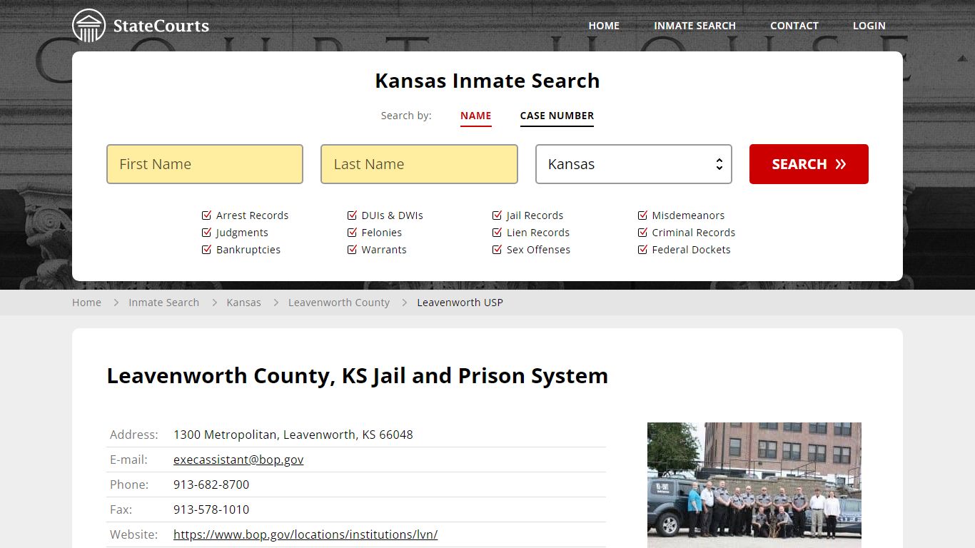Leavenworth USP Inmate Records Search, Kansas - StateCourts